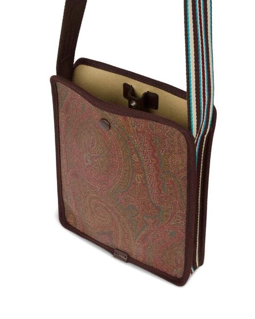 Etro White Small Arnica Shoulder Bag With Paisley Print