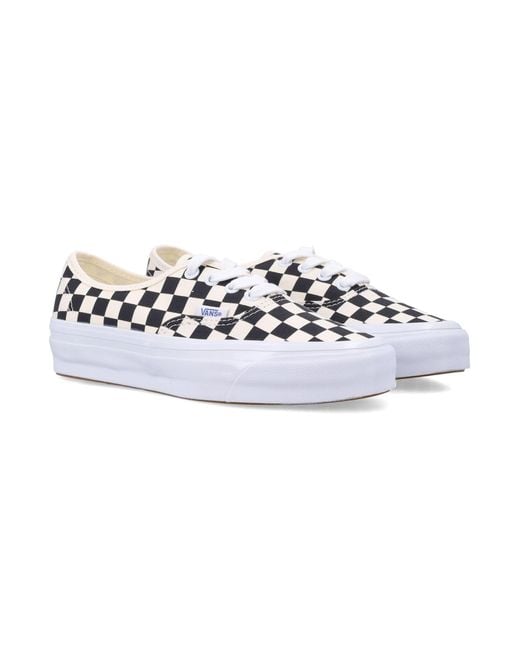 Vans White Premium Authentic 44 Checkerboard Shoes