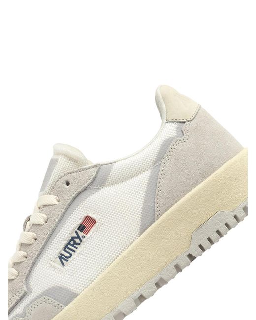 Autry Wildpace Low -Turnschuhe in weißem Netz und Wildleder in White für Herren