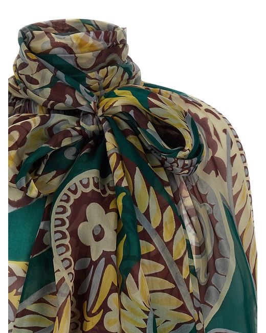Etro Green Paisley Print Bluse