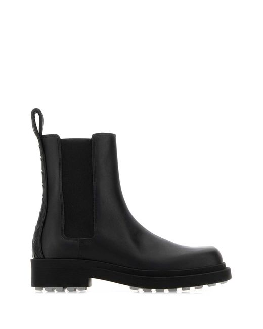 Bottega Veneta Black Leather Chelsea Ben Ankle Boots