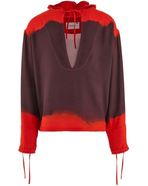 Ferragamo Red Printed Oversized Kaftan for men