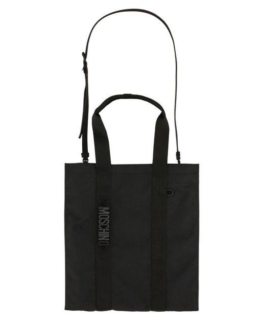 Moschino Black Couture Logo-Print Tote Bag