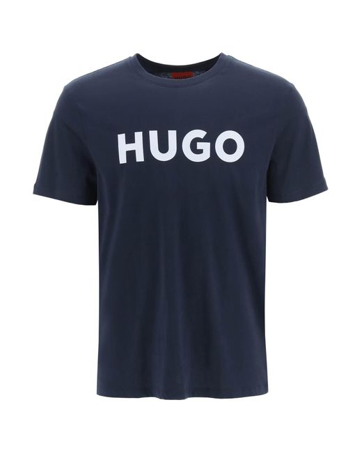 HUGO Dulivio Logo T -shirt in het Blue voor heren