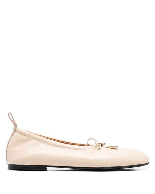 Alohas Natural Rosalind Cream Leather Ballet Flats