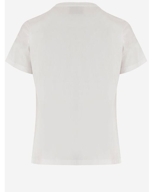 Pinko White Cotton T Shirt With Logo