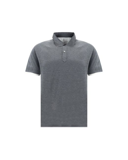Brunello Cucinelli Polo -Hemd in Gray für Herren