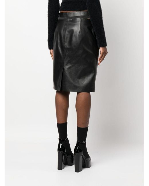 Fendi Black Leather Skirts