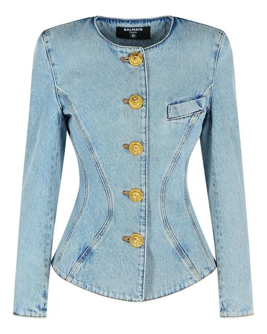 Balmain Blue Light Cotton Jacket