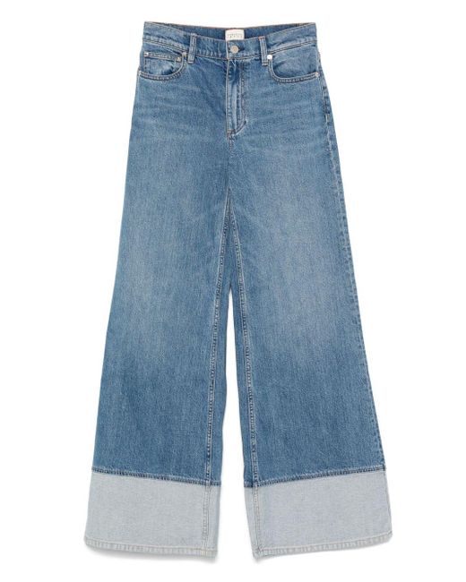 Alice + Olivia Blue Klare Blaue Wide Leg Jeans