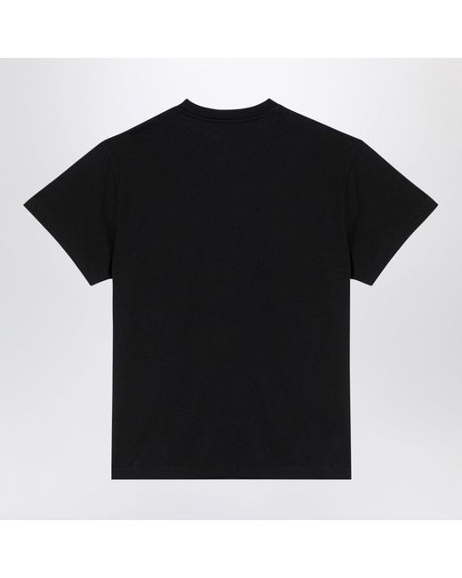 Jil Sander Black Cotton T-Shirt With Logo Patch for men