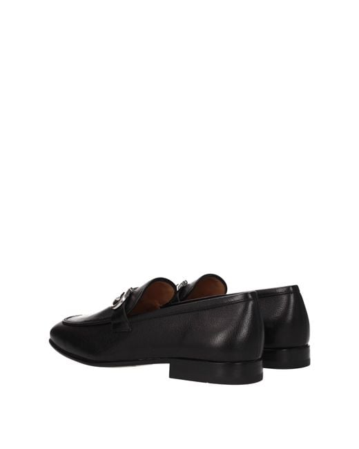 Ferragamo Black Giove Moccasins Leather