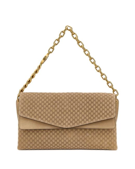 Gucci Multicolor Beige Suede Large Shoulder Bag