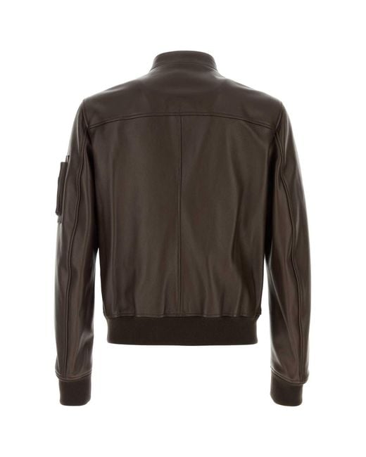 Dolce & Gabbana Brown Mandarin Collar Jacket for men
