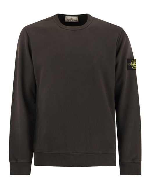 Stone Island Crewneck Sweatshirt Met Badge in het Black