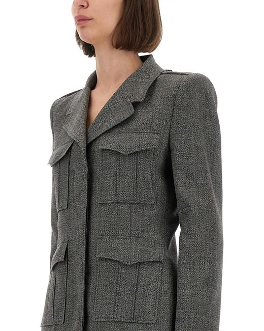 McQueen Gray Uniform-Style Jacket