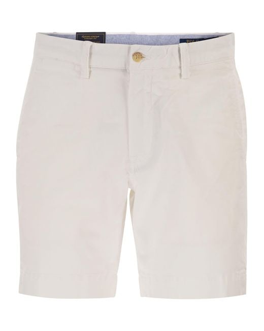 Polo Ralph Lauren White Stretch Classic Fit Chino Short for men
