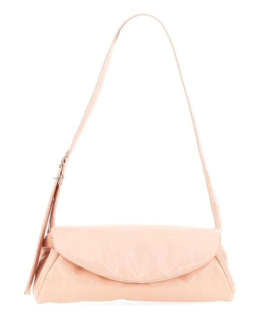 Jil Sander Pink Big Leather Shoulder Handbag