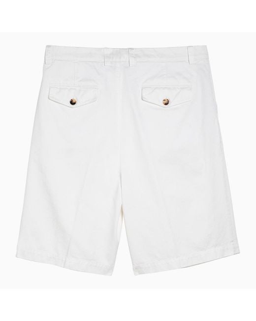 Brunello Cucinelli White Bermuda Shorts for men