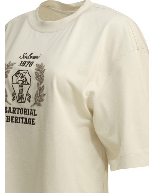 Brunello Cucinelli White Crew-Neck T-Shirt With Logo