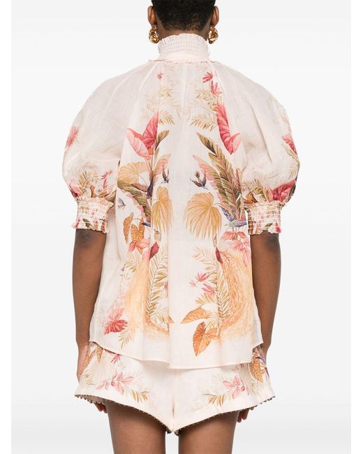 Zimmermann Ascension Drukte Blouse in het Pink