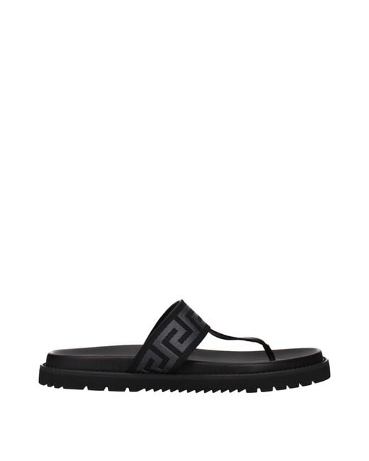 Versace Black Flip Flops/ Fabric