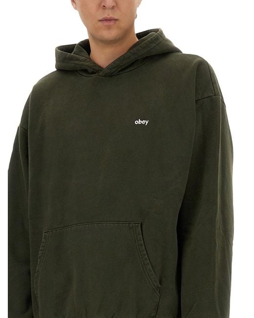 Obey Green Sweatshirt With Logo for men