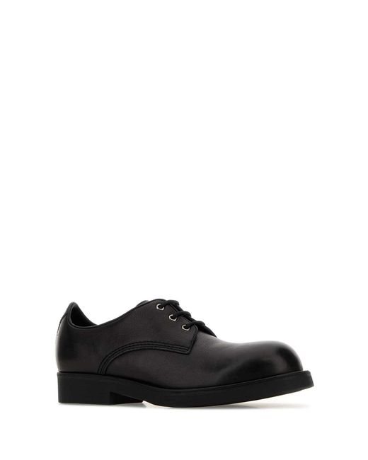MM6 by Maison Margiela Black Leather Lace Up Shoes