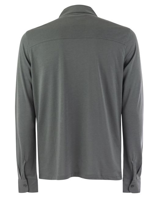 Majestuosa camisa de manga larga en Lyocell y algodón Majestic de color Gray