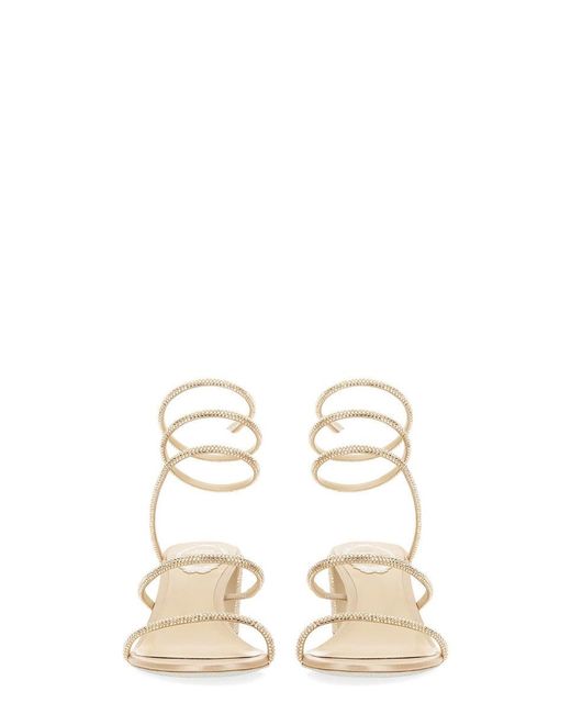 Rene Caovilla Natural Elegant Mini Heels With 3.5 Cm Height