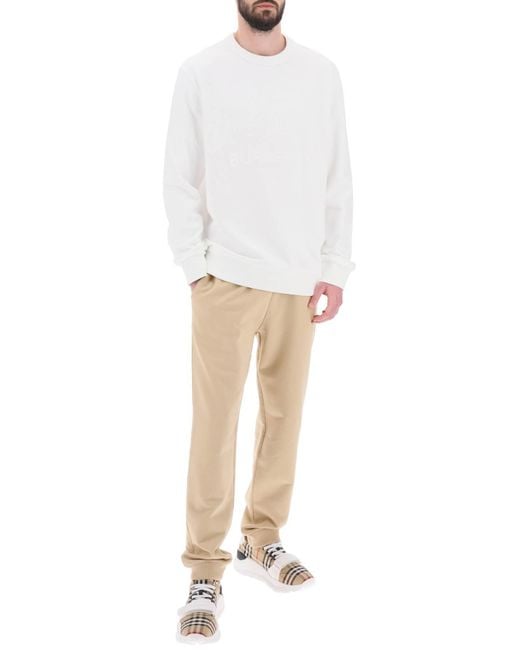 Burberry 'Rayner' Crew Neck Sweatshirt mit Reitritter in White für Herren