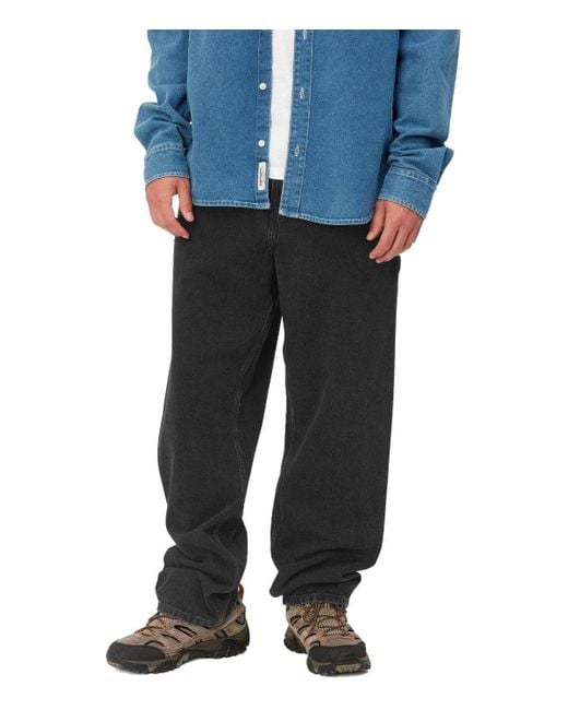 Carhartt Black Single Knee Stone Washed Jeans for men