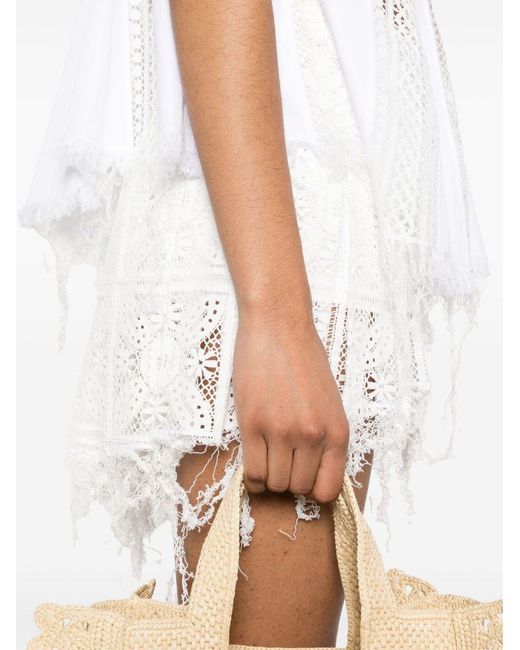 Loewe White Cotton Mini Skirt
