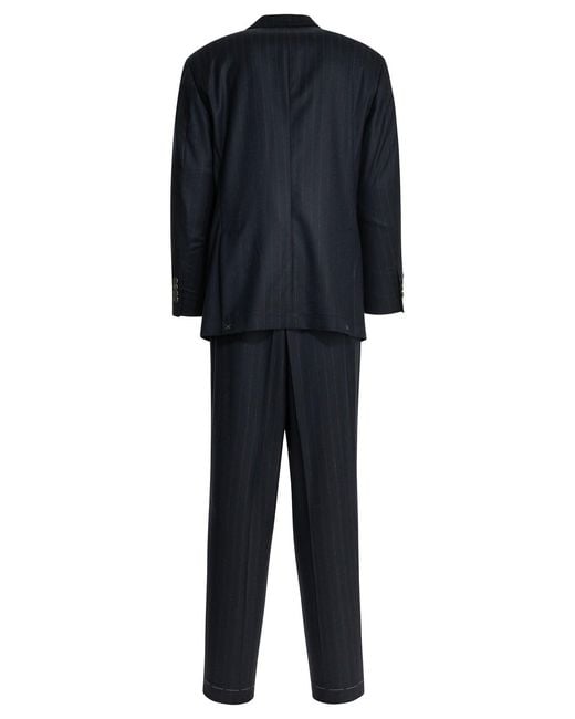Brunello Cucinelli Black Formal Pinstripe Suit for men