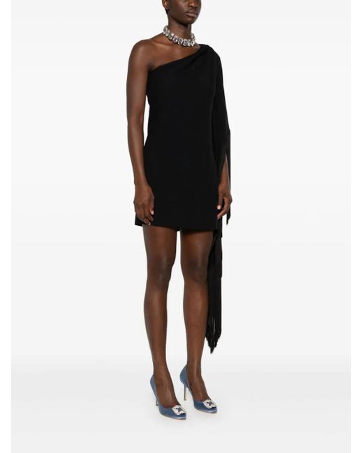 Moschino Black Short Dress With Fringes