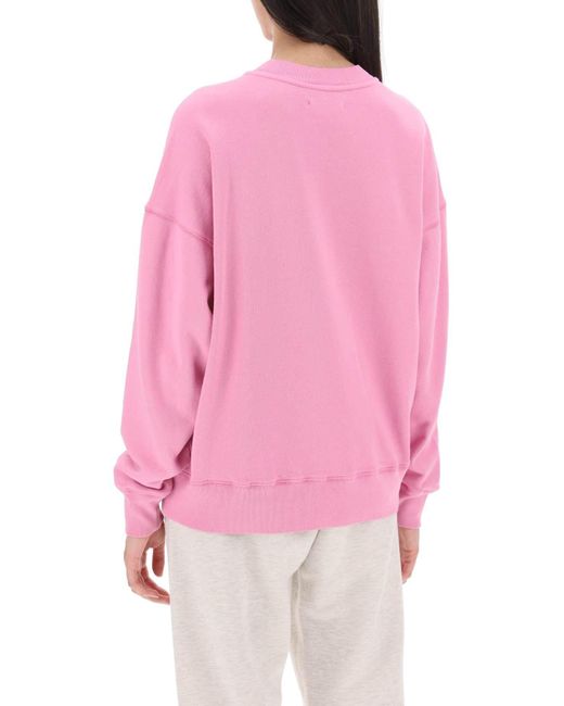 Autry Pink Crew Neck Sweatshirt mit Logoabdruck
