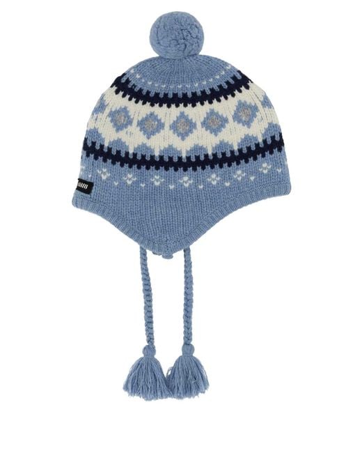 Miu Miu Blue Knitted Beanie Hat