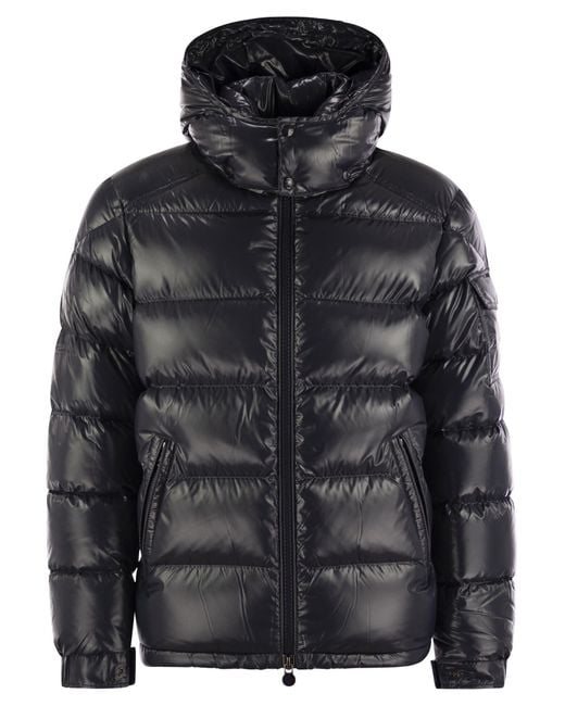 Moncler Maya Short Down Jacket Met Kap in het Black voor heren