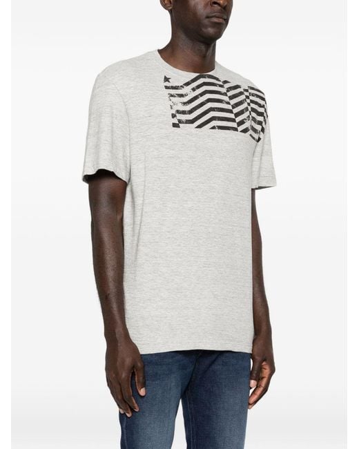 Golden Goose Deluxe Brand White Printed Cotton T-Shirt for men