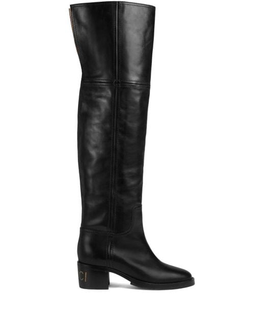 Gucci Knielaarzen Met Split in het Black