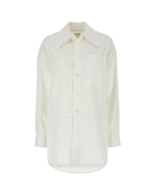 Bottega Veneta White Loose Fit Buttoned Shirt