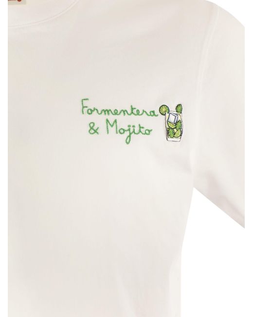 Mc2 Saint Barth White Portofino T Shirt With Chest Embroidery