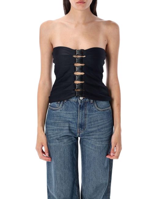 Coperni Blue Multi Buckle Top