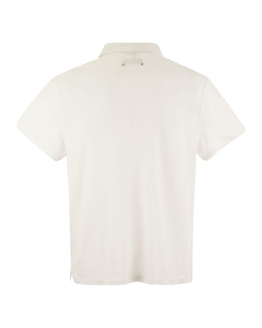 Vilebrequin White Short-Sleeved Linen Polo Shirt for men
