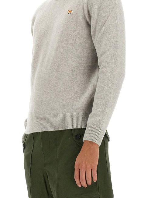 Maison Kitsuné Gray Logo Sweaters for men