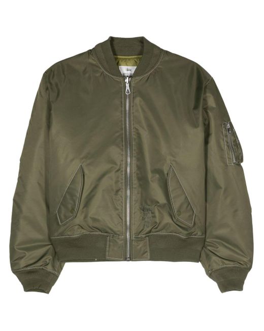 Stussy Green Nylon Bomber Jacket for men