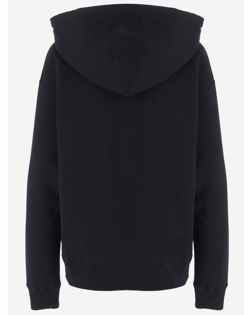 Jil Sander Black Hoodie With Logo