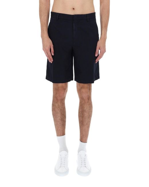Zegna Blue Solid Shorts for men