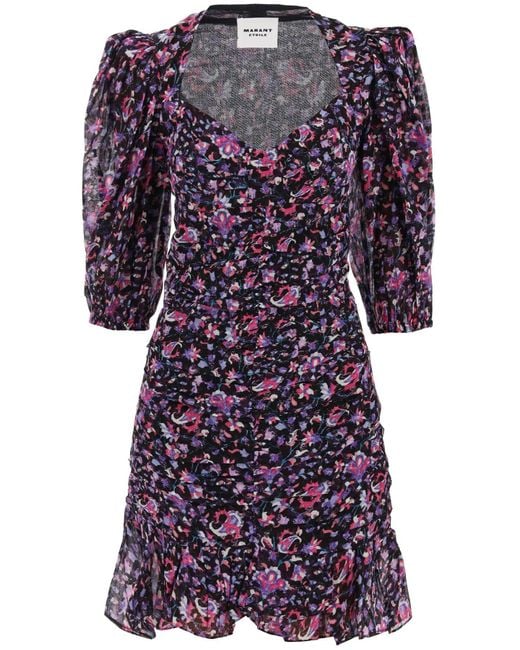 Lunesa Cotton Mini Kleid Isabel Marant de color Purple