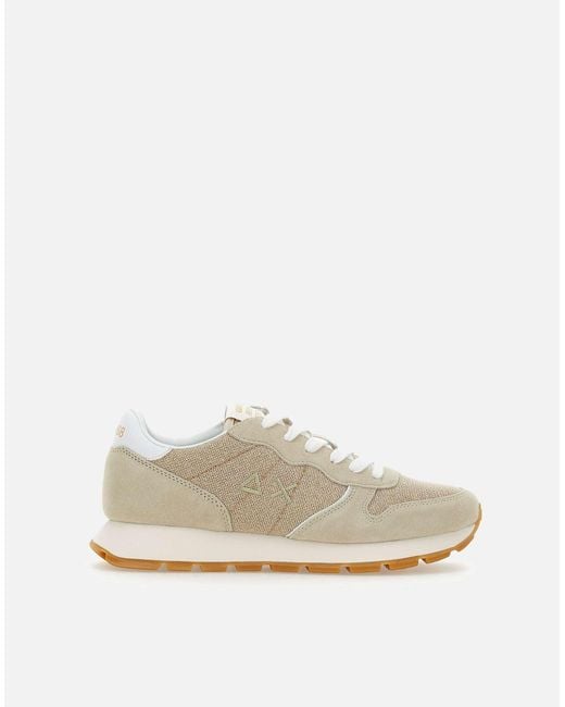 Sneaker Ally Sand Glitter di Sun 68 in White